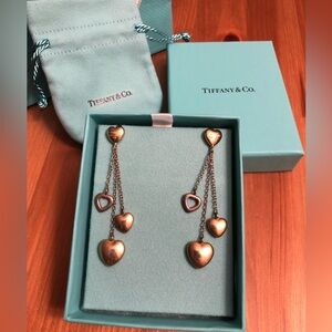 Tiffany & Co. Triple Heart Dangle Earrings by Elsa Peretti